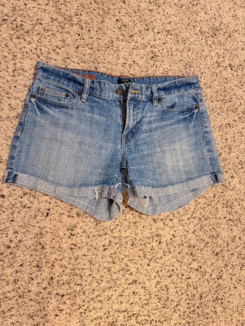 J. Crew HipSlung Jean Shorts Size 6 Light Blue Denim